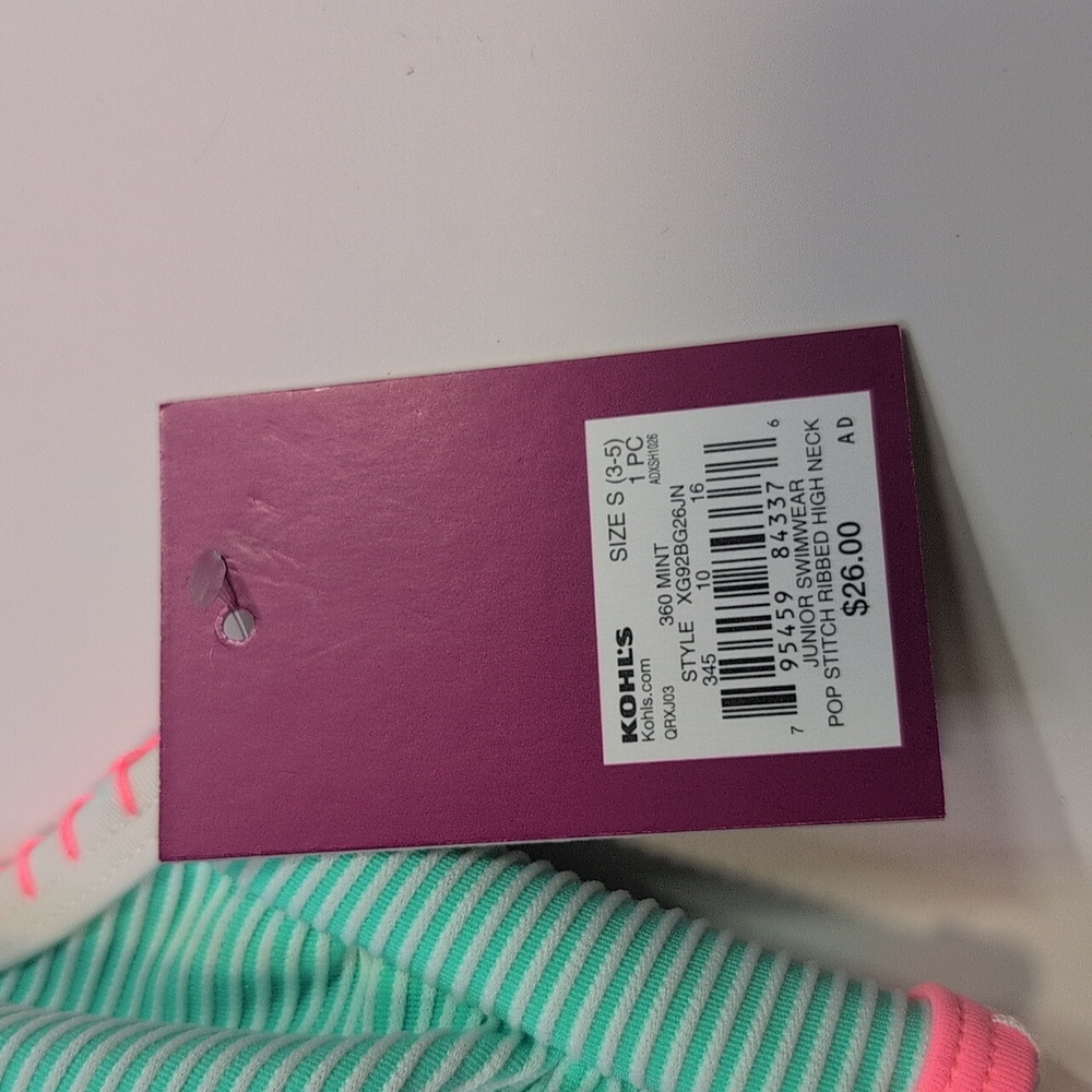 SO Mint and Pink Halter Bikini Top Juniors Size Small - Picture 3 of 7